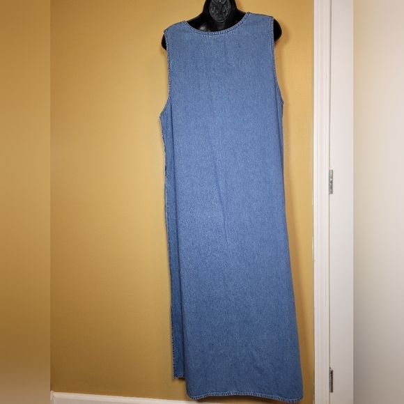 Vintage VTG Jamie Brooke Chambray Floral Dress sz XL - Picture 9 of 11